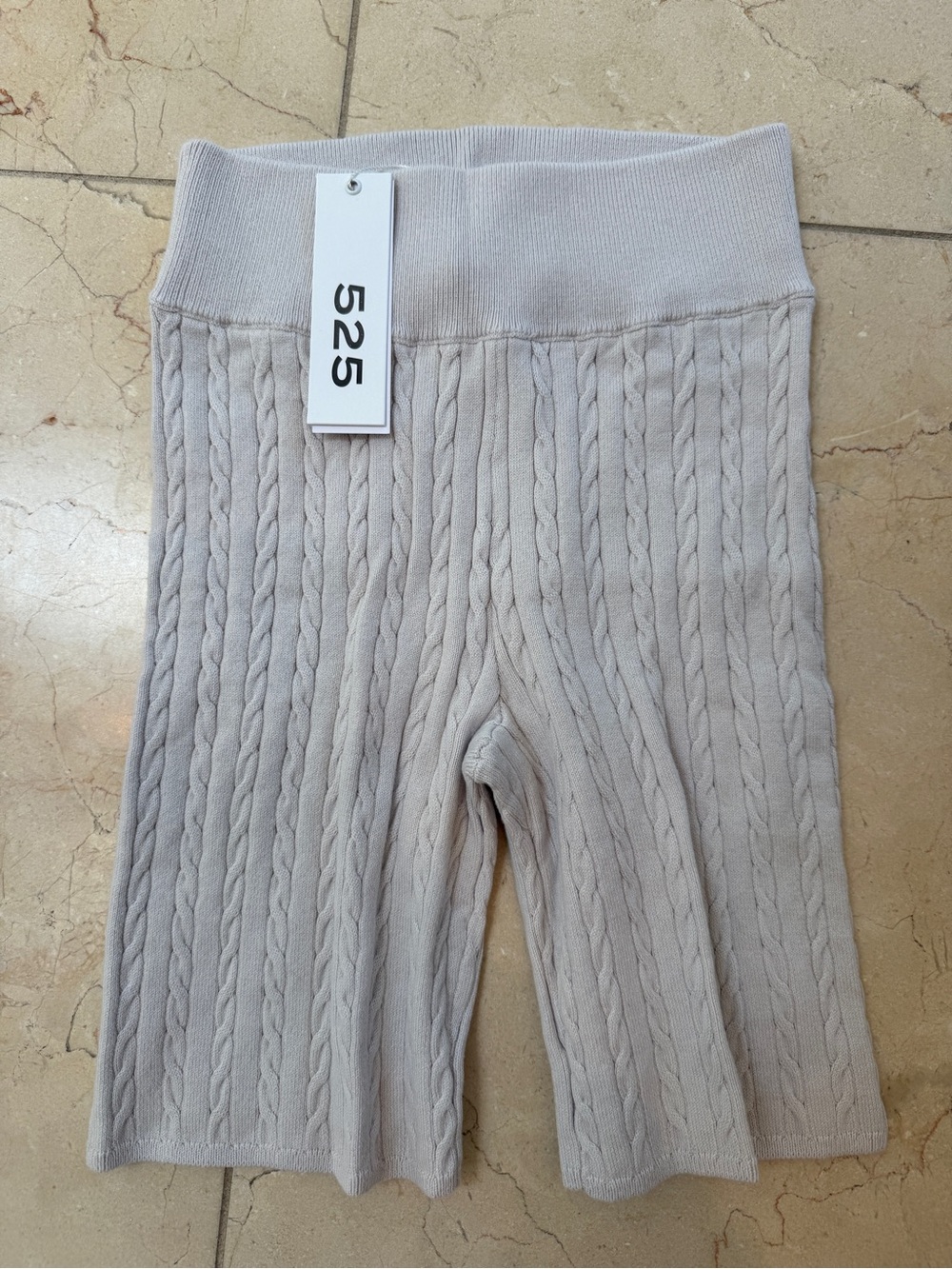 NWT 525 America Cable Knit Biker Shorts in Light grey size xs